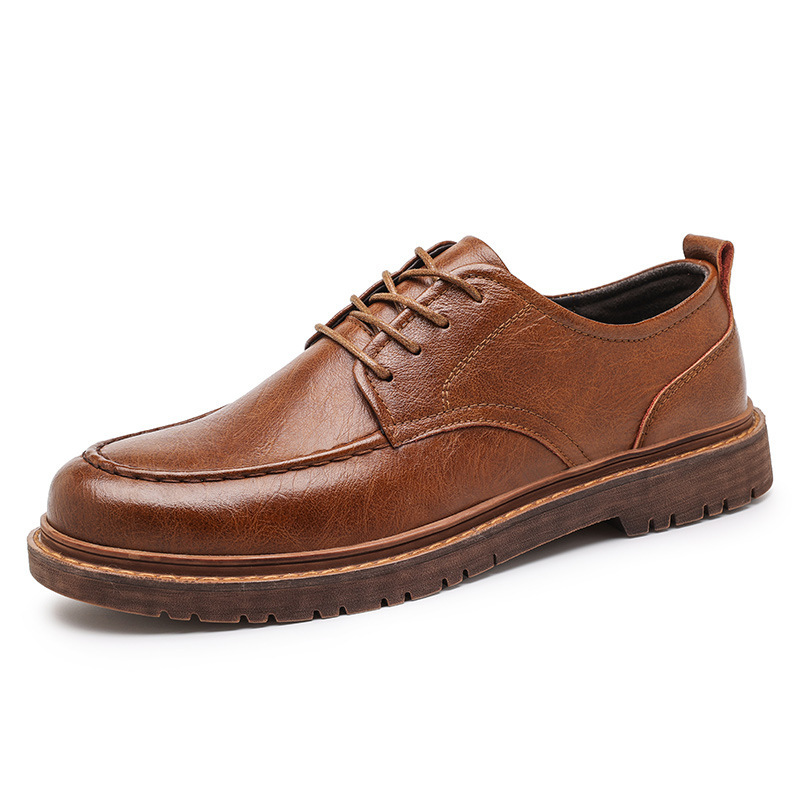Tooling Casual Leather Shoes All-matching British Leather Shoes - Image 4