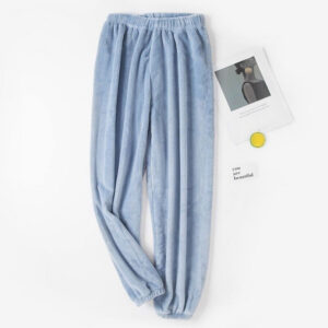 Loose-fitting Ankle-cinched Casual Pants With A Brushed Liningextra-thick And Cozy For Lounging At Home