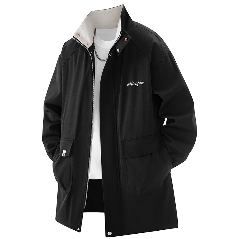 Men's Plus-Size Mid-Length Casual Trench Coat - Image 7