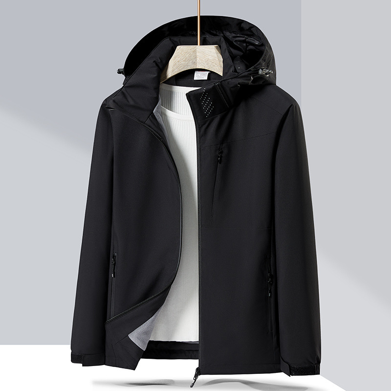 Couple Single-layer Jacket Windproof Sports Fleece-lined Padded Overalls - Image 7