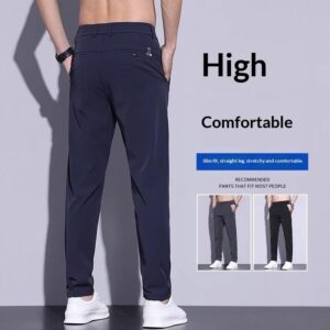 Men's Casual Pants Athletic Slim-fit Straight-leg Suit Trousers