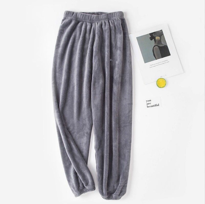 Loose-fitting Ankle-cinched Casual Pants With A Brushed Liningextra-thick And Cozy For Lounging At Home - Image 4