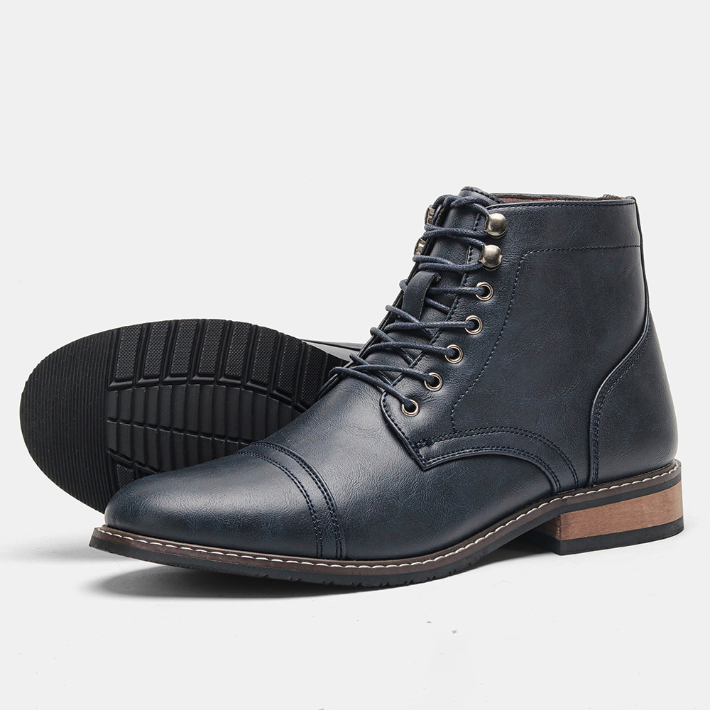 Mens Vintage Casual Leather Boots - Image 4