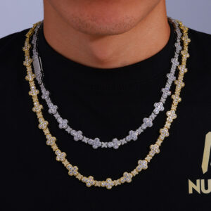 10mm Cross And Star Zircon Necklace Hip-Hop Jewelry