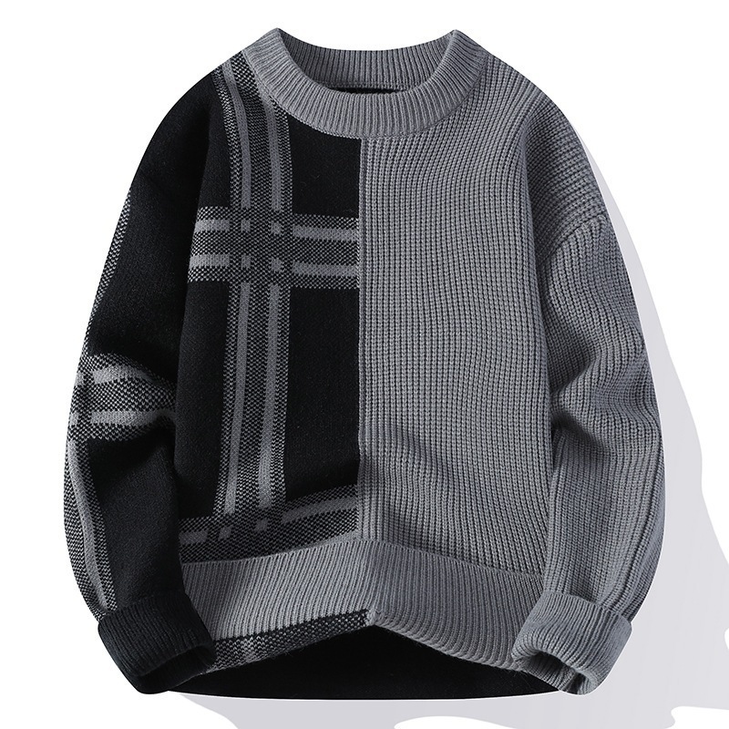 Mens Knitted Fashionable Casual Crew-Neck Sweater - Image 4