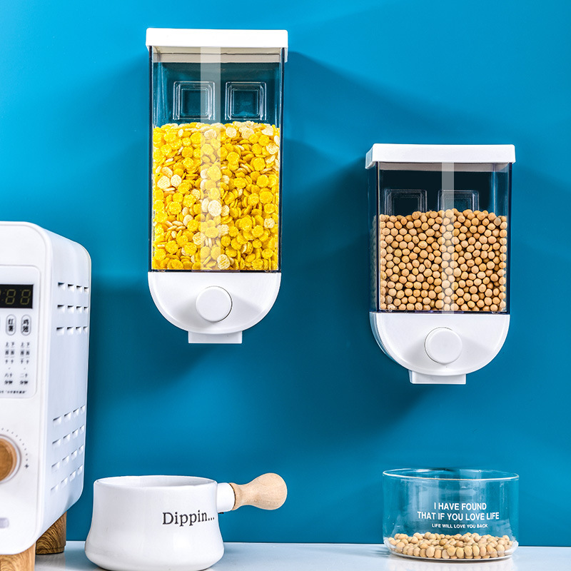 Kitchen Food Storage Easy Press Container Cereal Dispenser Wall Mounted Food Storage Box - Image 10