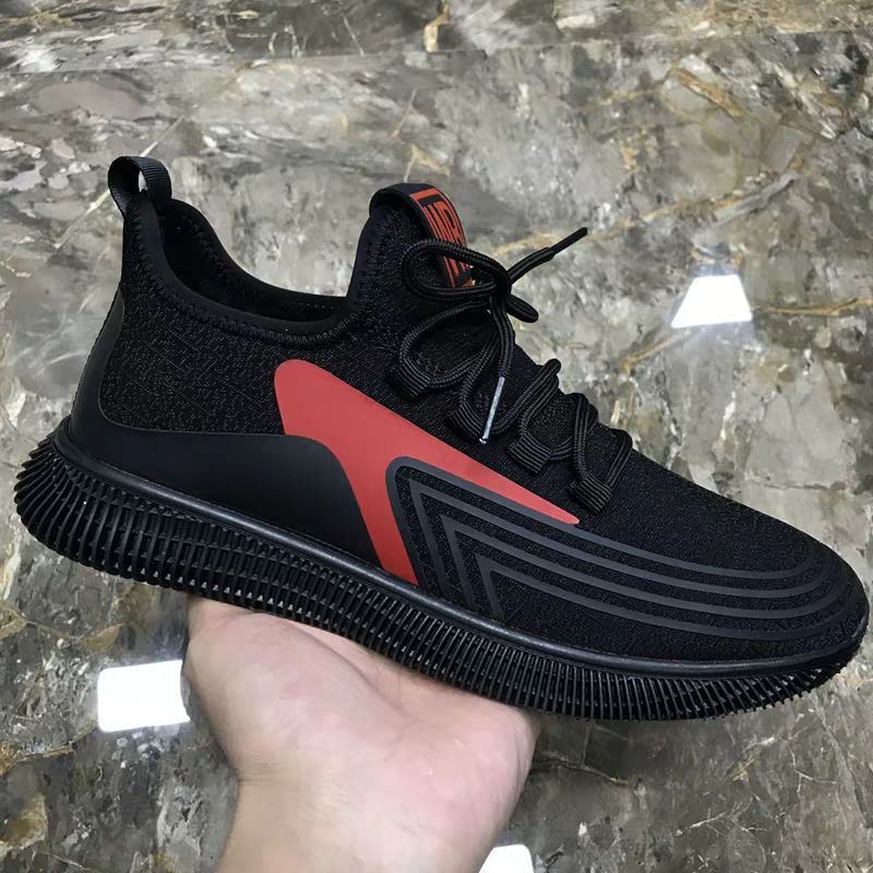 All Black Work Shoes Men's Mesh Men's Shoes Breathable Lightweight Mesh Shoes Summer Mesh Sports Casual Shoes - Image 6