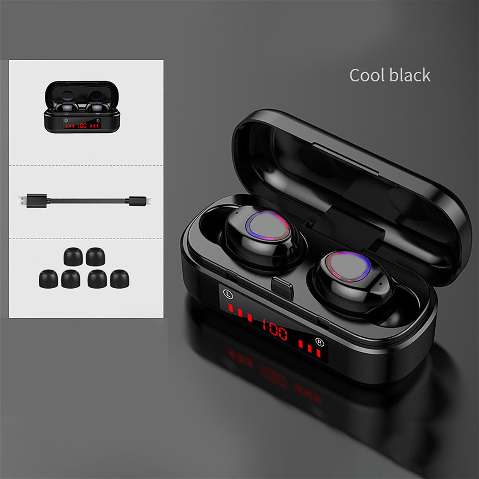 Wireless Bluetooth Touch Headset Mini Binaural Cross Border Tws Battery Display 5.0 - Image 4