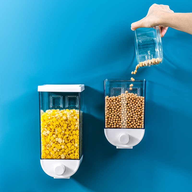 Kitchen Food Storage Easy Press Container Cereal Dispenser Wall Mounted Food Storage Box - Image 2