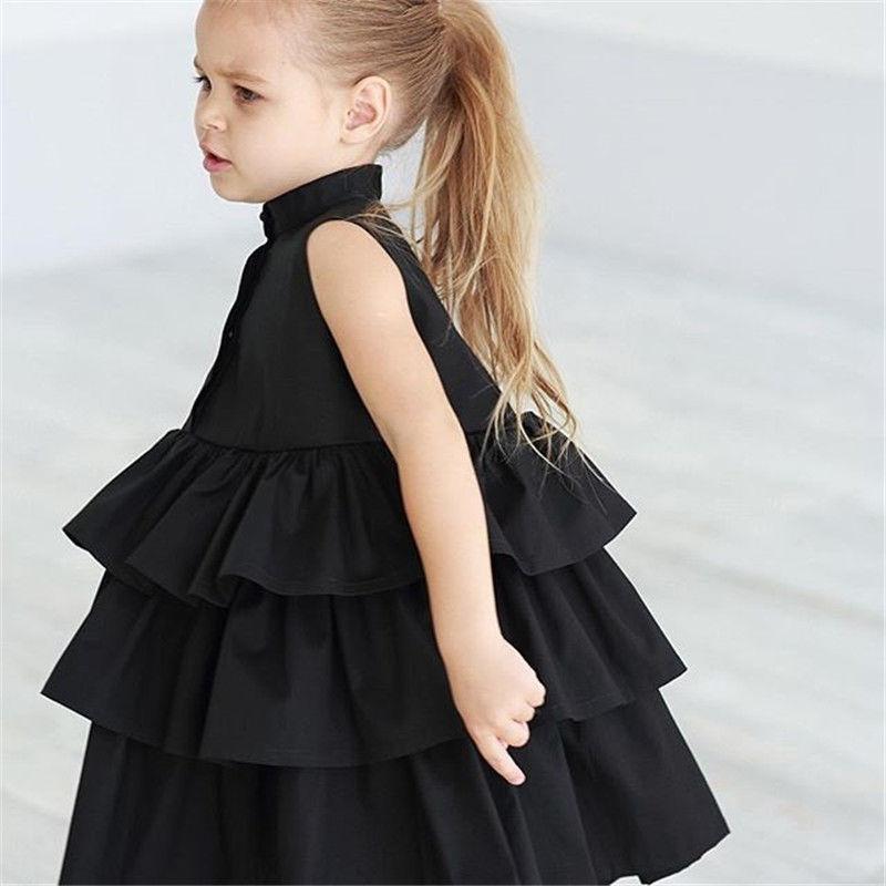 Fashion Simple Solid Color Sleeveless Small And Medium Girl Dress - Image 7