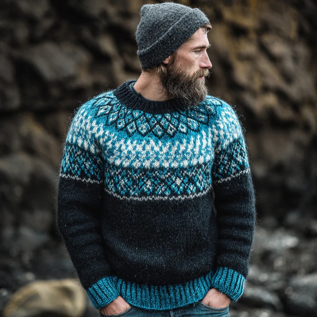 Mens Loose-fitting Long-sleeve Crew-neck Top - Image 6