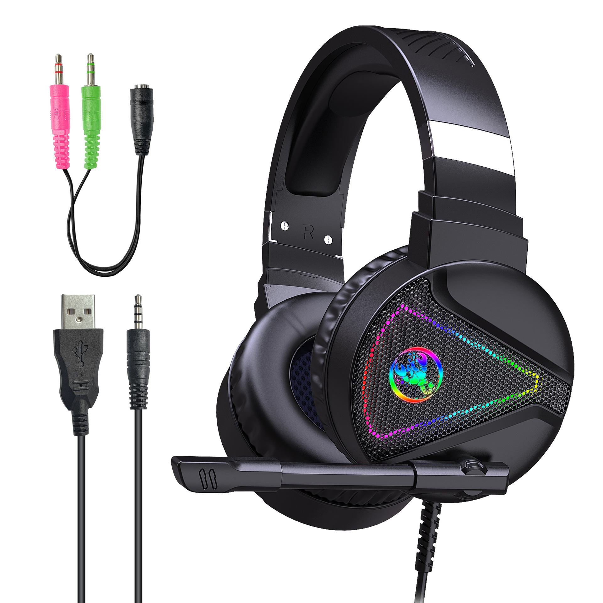 RGB Luminous ABS Headset - Image 9