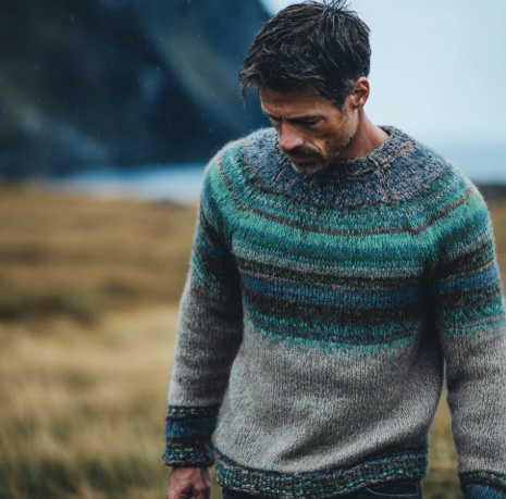 Mens Loose-fitting Long-sleeve Crew-neck Top - Image 2