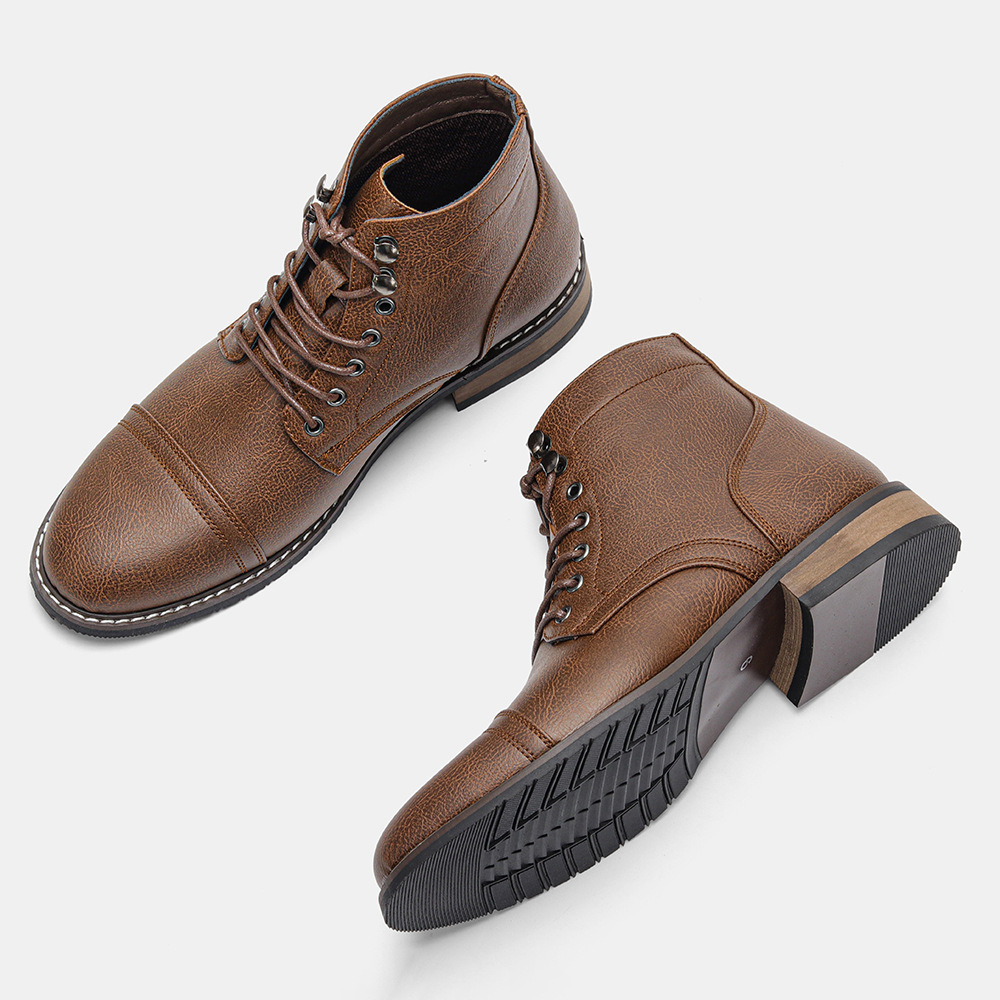 Mens Vintage Casual Leather Boots - Image 3