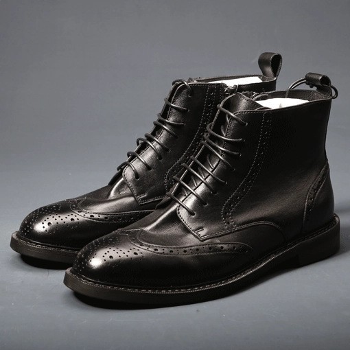 Mens Trendy Casual Thick-soled Leather Boots - Image 7
