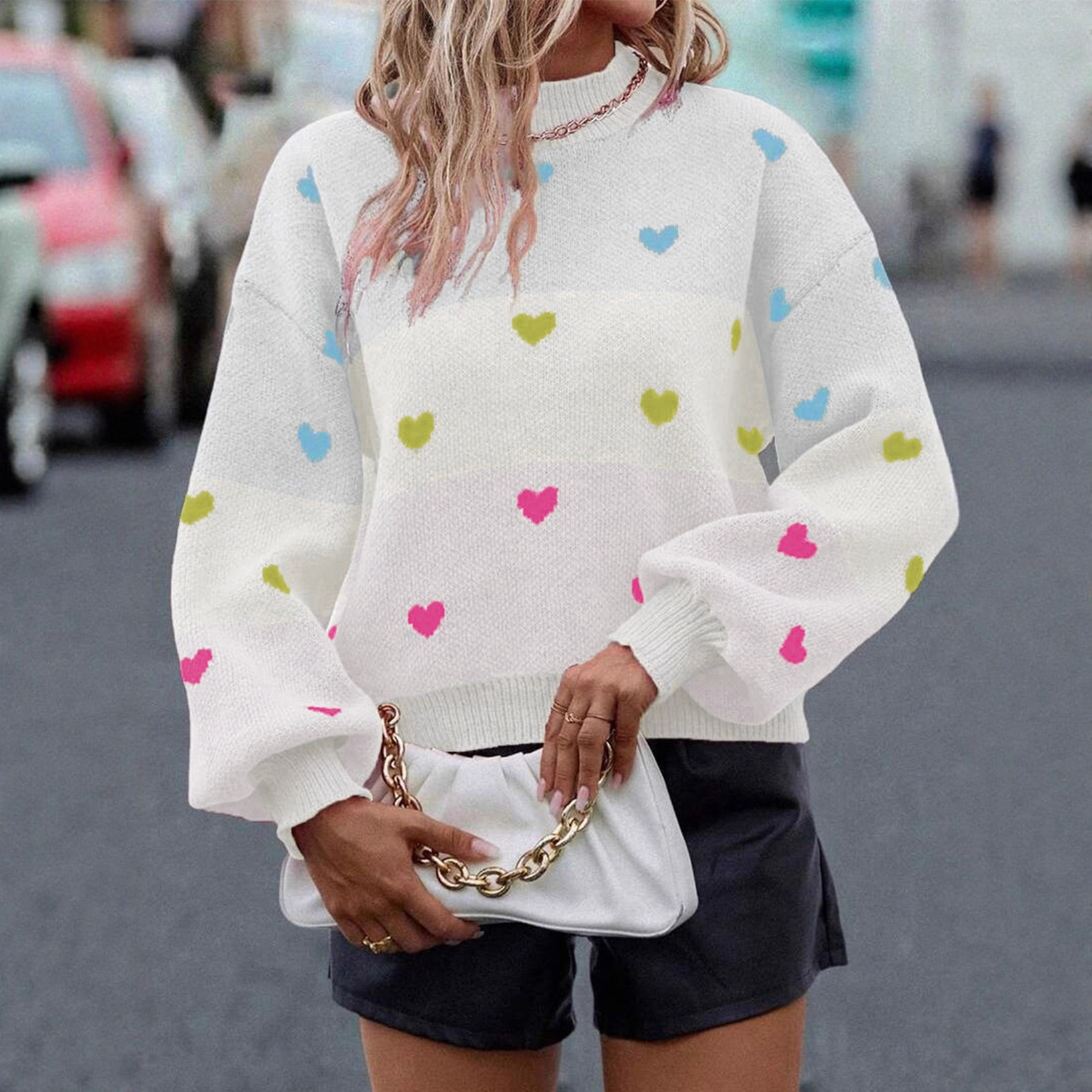 Relaxed-fit Long-sleeve Turtleneck Knit Casual Pullover Sweater - Image 5