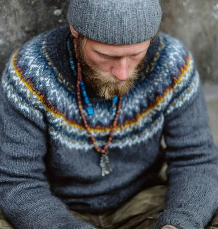 Mens Loose-fitting Long-sleeve Crew-neck Top - Image 3