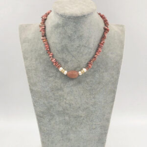 Natural Quartz Stone Amethyst Moonstone Pearl Short Necklace