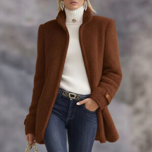 Womens New Fleece Fashionable Casual Zip-Up Jacket