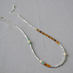 Creative Sparkling Sterling Silver Tigers Eye Statement Necklace For Women