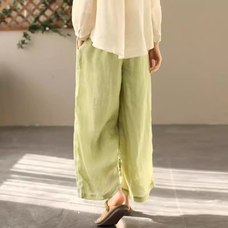 Moms Summer Cotton-linen Wide-leg Pants For Women - Image 5