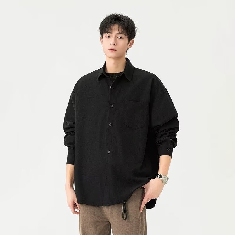 Men's Retro Loose Casual Long Sleeve Shirt - Image 7