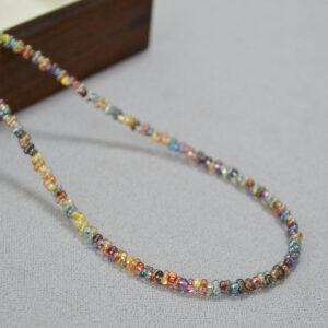 Artistic Retro Bohemian Style Colorful Translucent Seed Bead Necklace