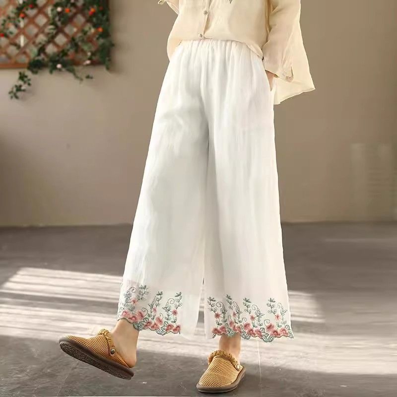 Moms Summer Cotton-linen Wide-leg Pants For Women - Image 3