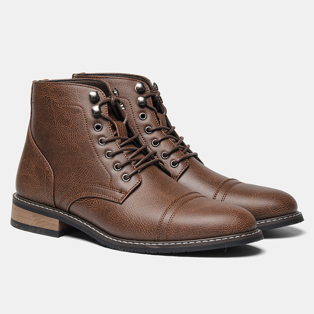 Mens Vintage Casual Leather Boots - Image 9