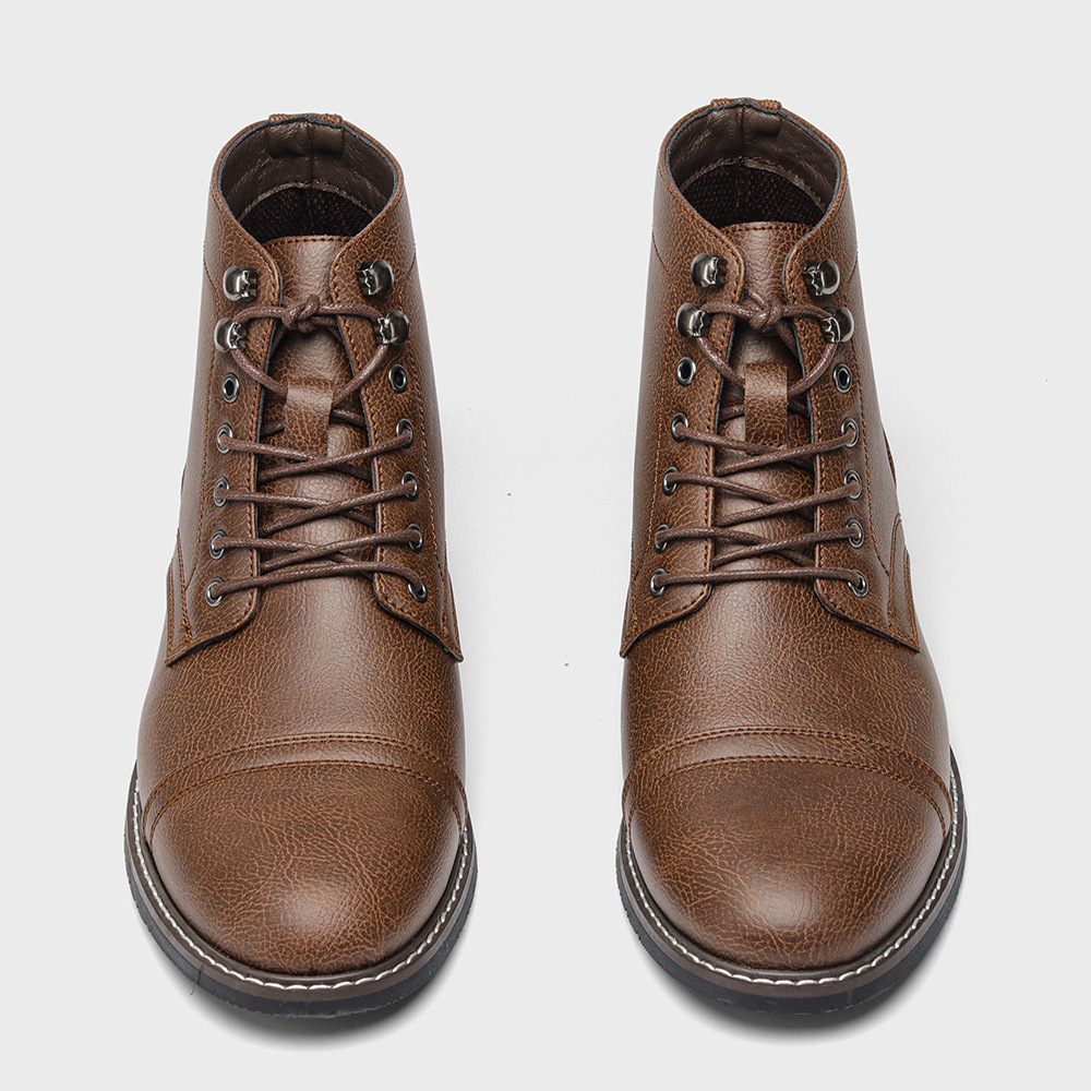 Mens Vintage Casual Leather Boots - Image 6
