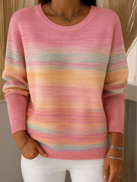 Womens Long-sleeve Crew-neck Pullover Top - Image 2