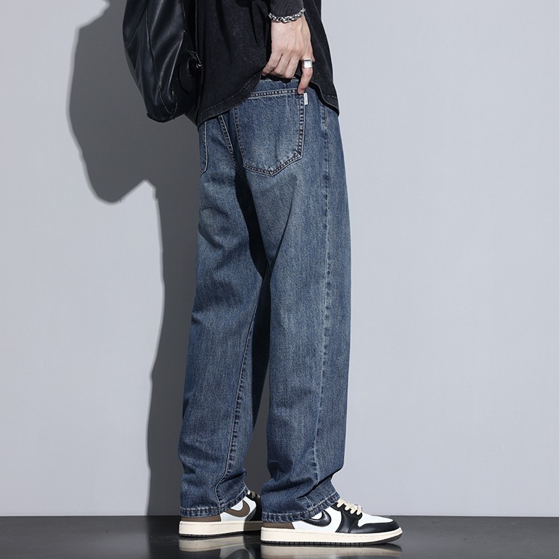 Fleece Lined American Style Retro Mens Straight Leg High Street Pants - Image 5