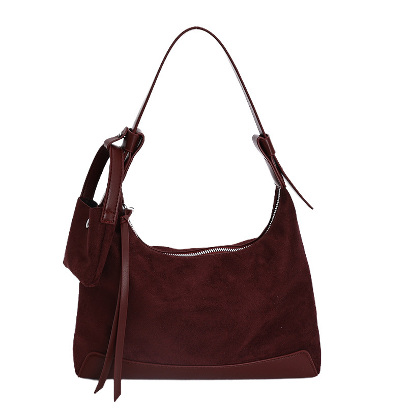 Retro Niche Hand-held Dumpling Versatile Casual Suede Crossbody Shoulder Bag - Image 8