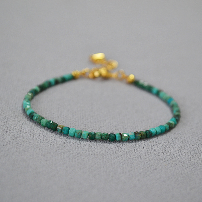 Retro Raw Phoenix Stone Aquamarine Bracelet For Women