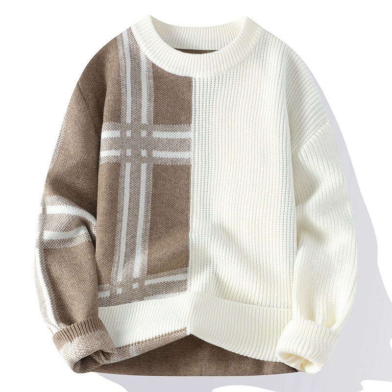 Mens Knitted Fashionable Casual Crew-Neck Sweater - Image 6