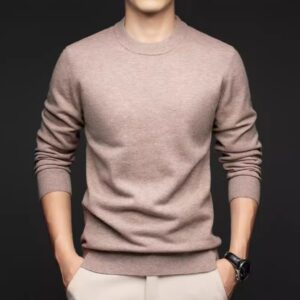 Mens Casual Solid-Color Crew-Neck Thermal Knit Base Layer Top