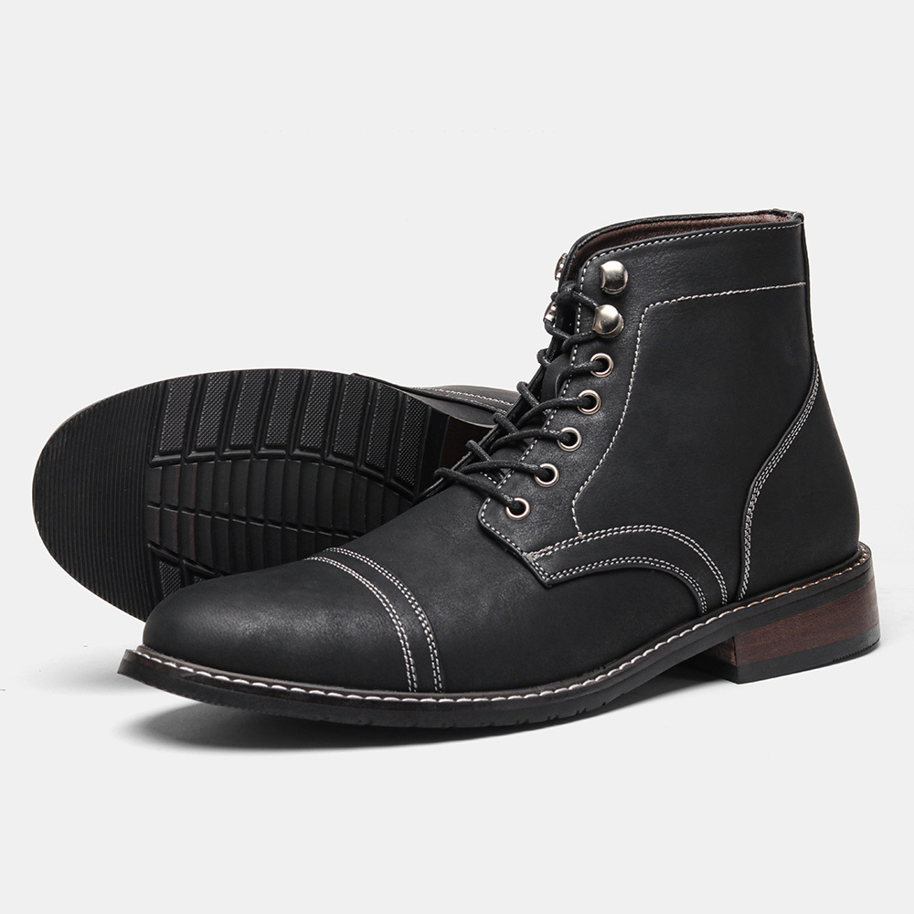 Mens Vintage Casual Leather Boots - Image 5