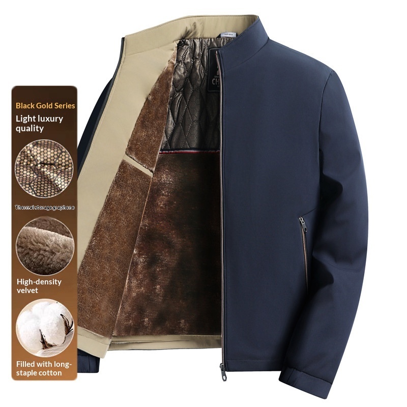 Business Casual Fleece Lined Jacket For Middle Aged - Image 6