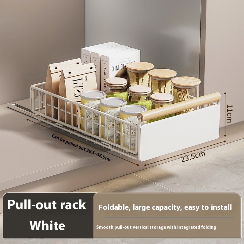 Kitchen Bathroom Multifunctional Foldable Pull Storage Basket - Image 9