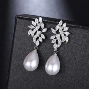 Stylish Teardrop-shaped Micro-pave Zircon Earrings