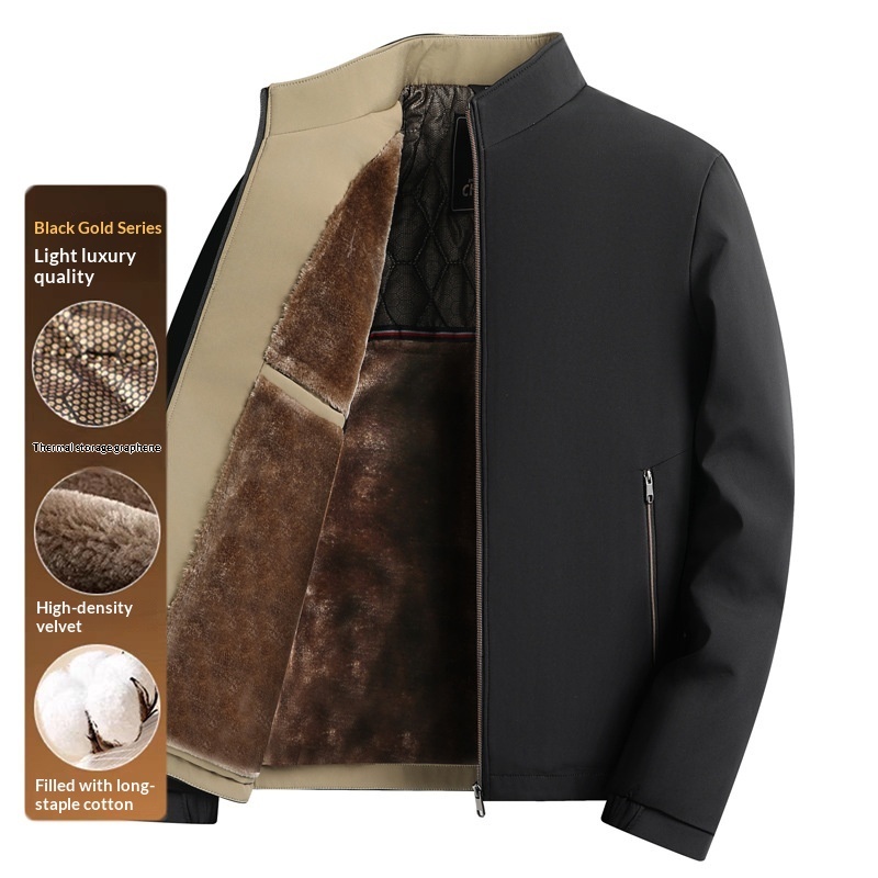 Business Casual Fleece Lined Jacket For Middle Aged - Image 4