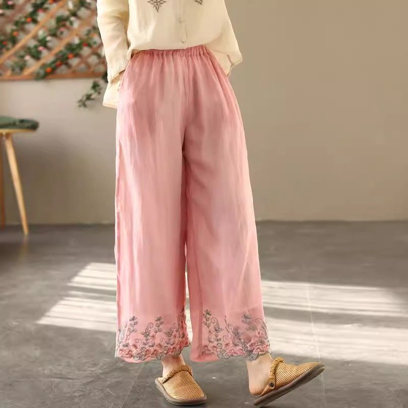 Moms Summer Cotton-linen Wide-leg Pants For Women - Image 2