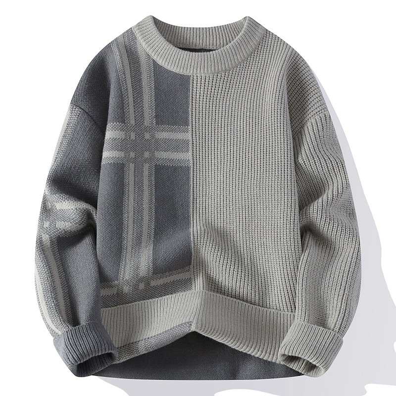 Mens Knitted Fashionable Casual Crew-Neck Sweater - Image 8