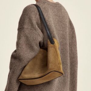 Suede Vintage Large-capacity Minimalist Tote Crossbody Bucket For Women Underarm Bag