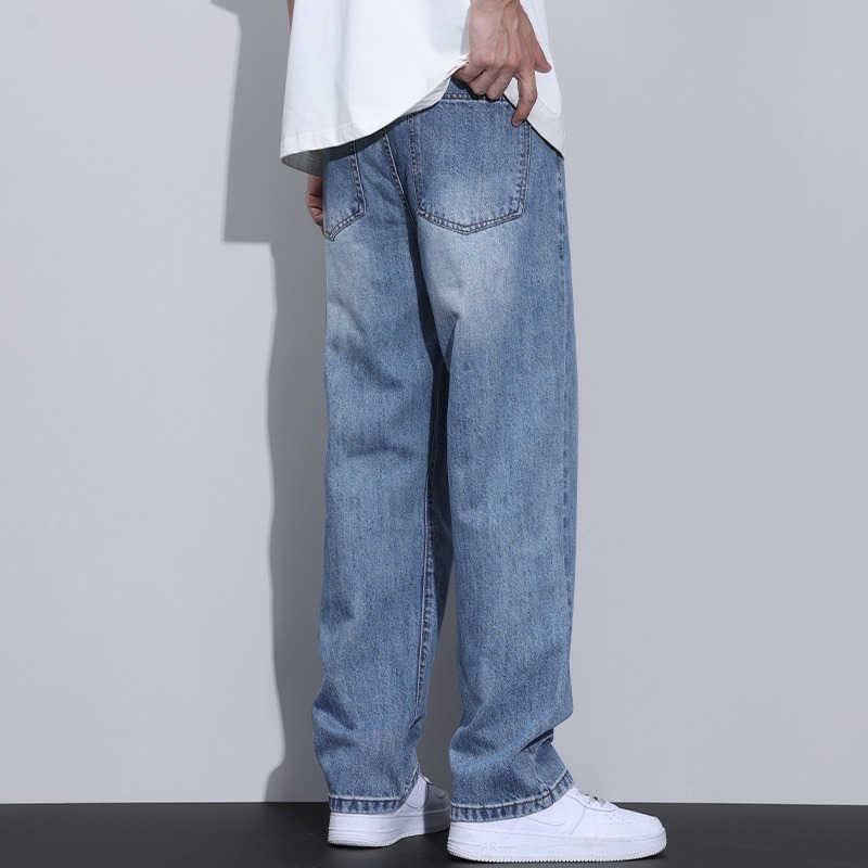 Fleece Lined American Style Retro Mens Straight Leg High Street Pants - Image 2