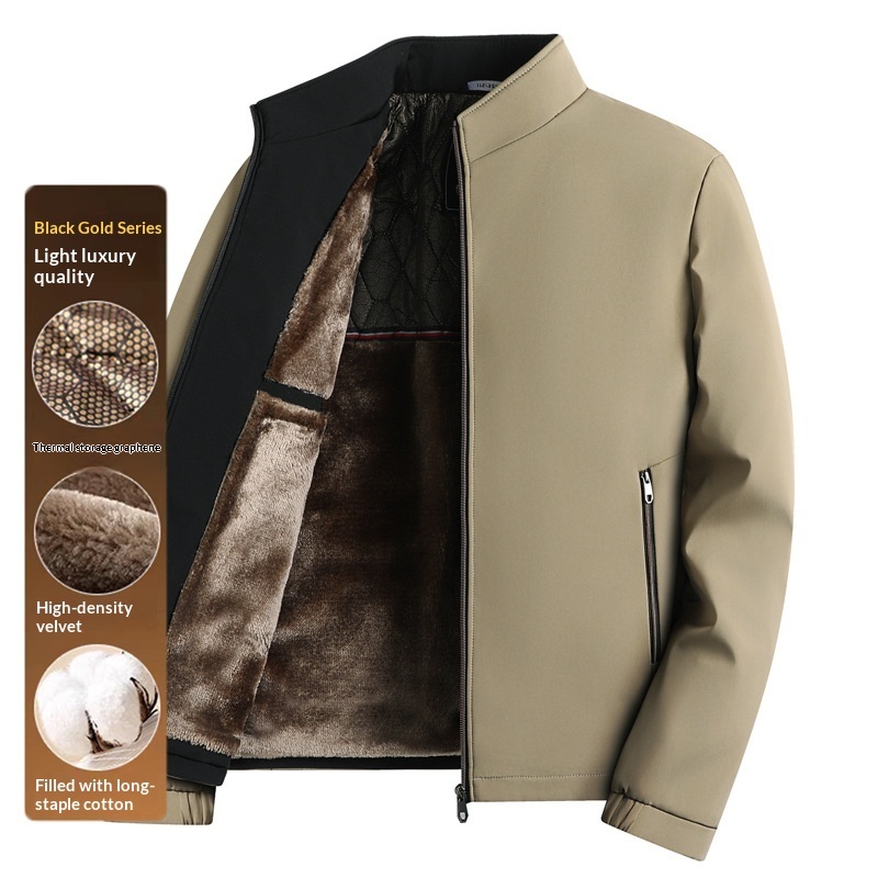 Business Casual Fleece Lined Jacket For Middle Aged - Image 3