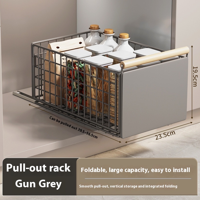 Kitchen Bathroom Multifunctional Foldable Pull Storage Basket - Image 8