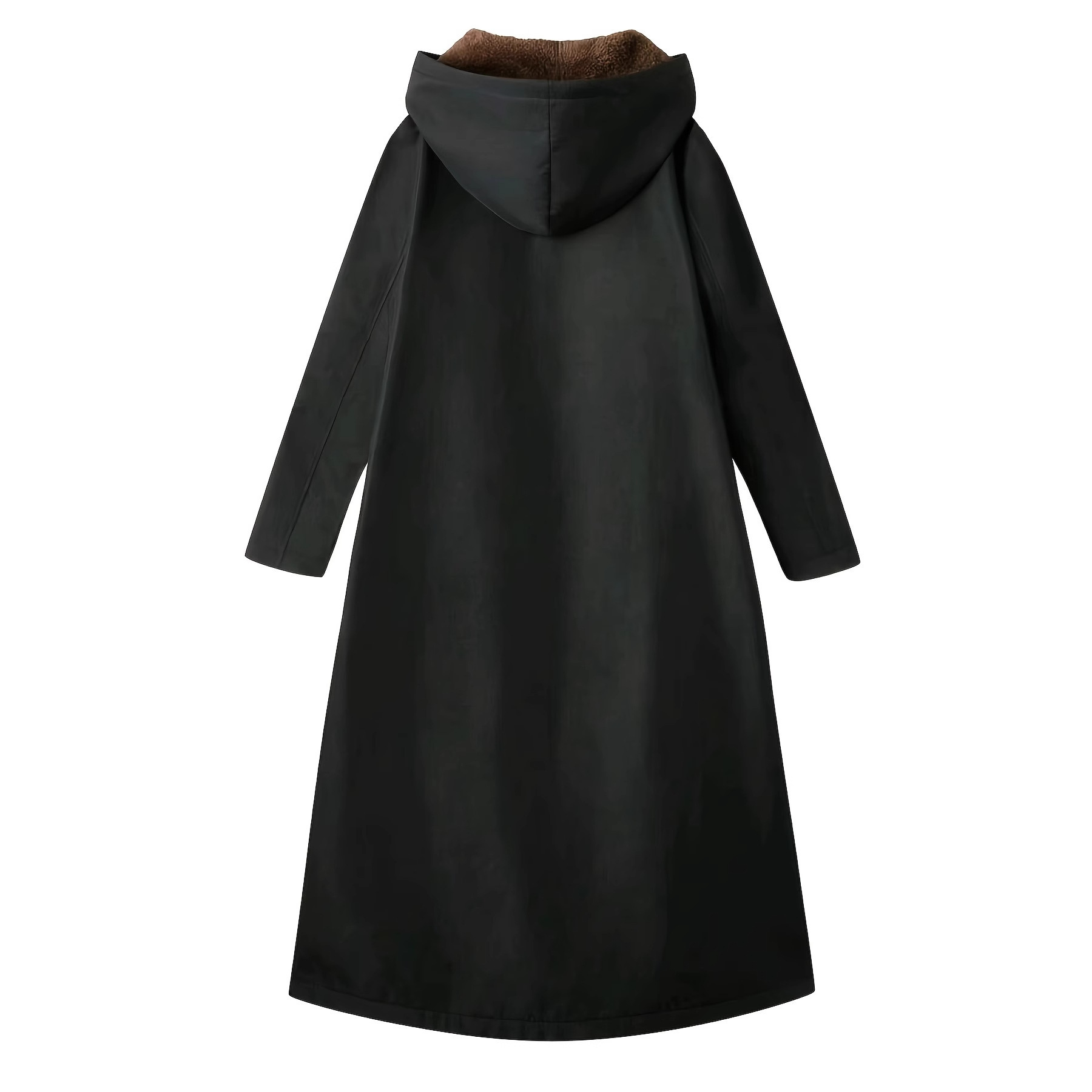 Thickened, Hooded, Long Womens Thermal Coat - Image 4