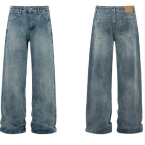 Retro Washed Flared Jeans Trendy Brand Wide Casual Long Pants