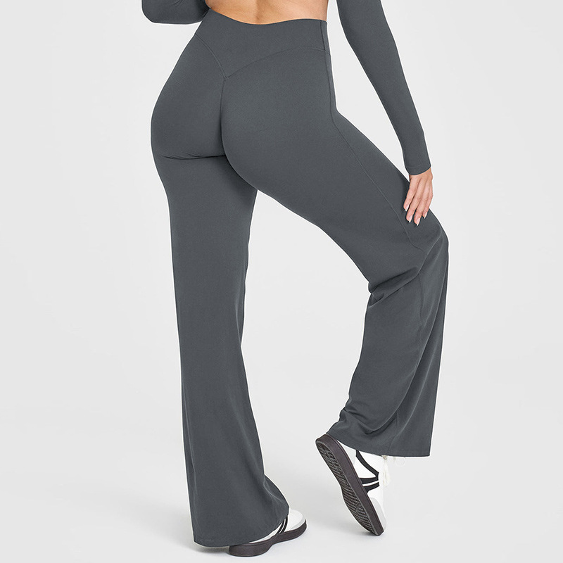 Loose Straight-leg Yoga Pants That Create A Slimming High-waisted Look - Image 5